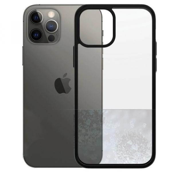 Antybakteryjne etui PanzerGlass ClearCase do iPhone 12/ 12 Pro, przezroczyste z czarnymi rantami