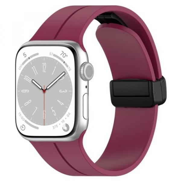 Silikonowy pasek Bizon Strap Watch Silicone do Apple Watch 38/40/41/42mm, burgundowy