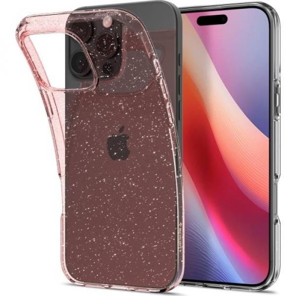 Etui Spigen Liquid Crystal Glitter do iPhone 16 Pro, różowe z brokatem