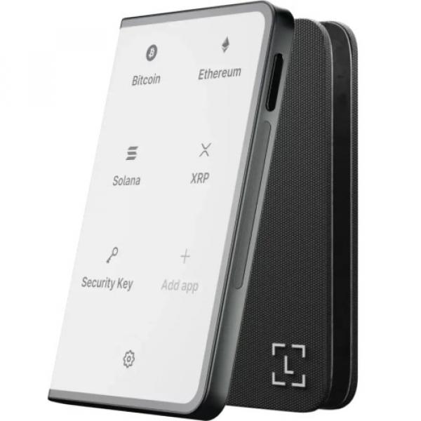 Portfel sprzętowy do kryptowalut i NFT Ledger Stax + etui, szary