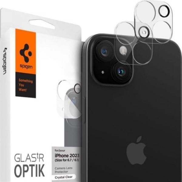 Szkło na aparat Spigen Glas.tR Optik 2-Pack do iPhone 15 / 15 Plus / 14 / 14 Plus, przezroczyste