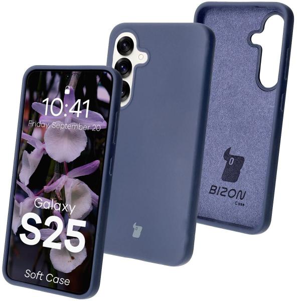 Silikonowe etui Bizon Soft Case do Galaxy S25, ciemnoniebieskie
