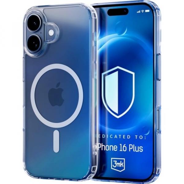 Etui 3mk MagCase do iPhone 16 Plus, przezroczysto-białe