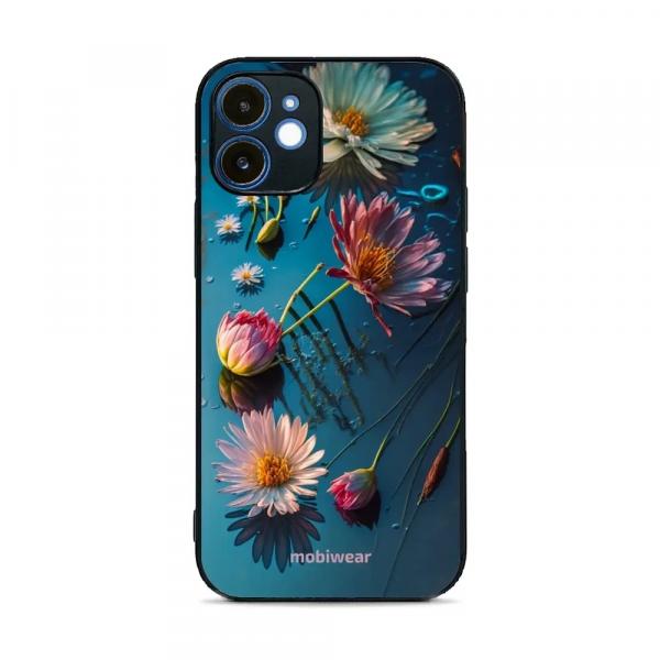Etui ochronne do iPhone 12, Mobiwear Glossy Case, niebiesko-kwieciste