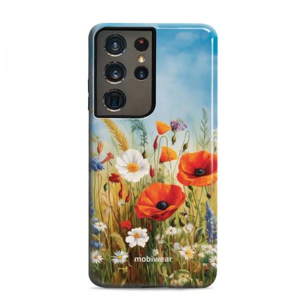 Etui ochronne do Galaxy S21 Ultra, Mobiwear Elite Pro, łąkowe kwiaty