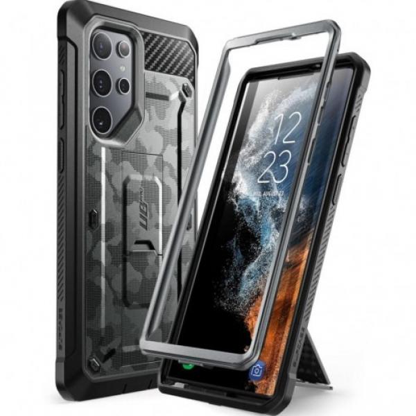 Etui pancerne Supcase UB Pro noSP do Galaxy S22 Ultra 5G, szare moro