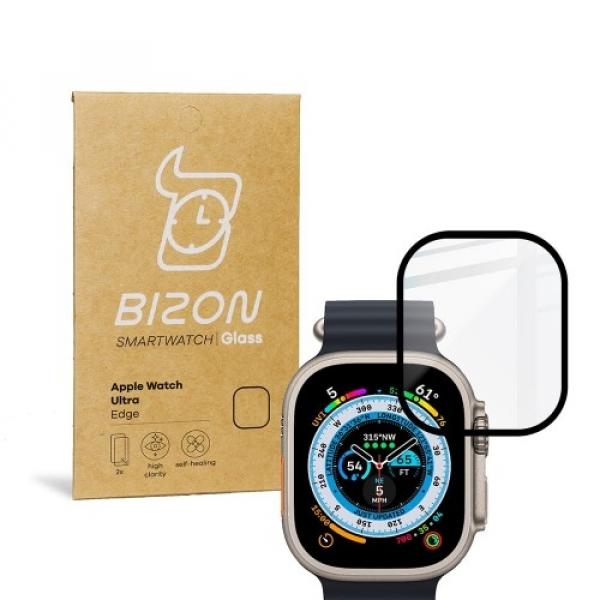 Szkło hartowane Bizon Glass Edge dla Apple Watch Ultra 2/1 49 mm, czarne