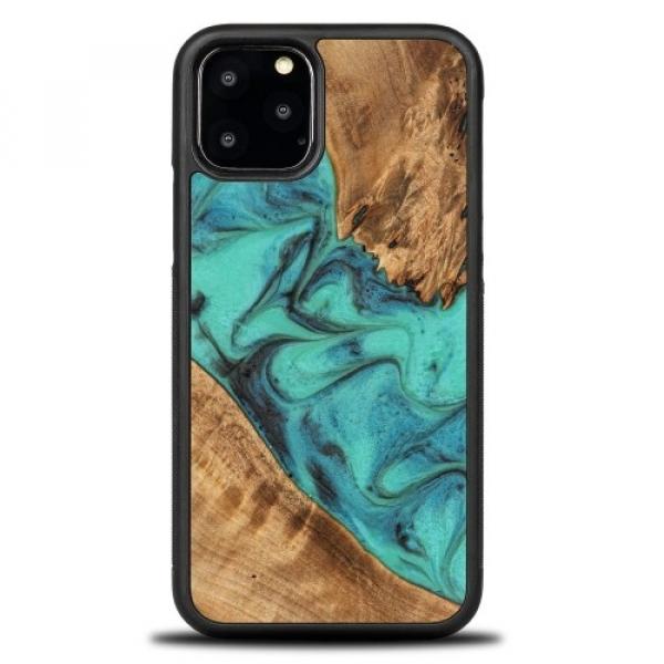 Drewniane etui do iPhone 11 Pro, Bewood Unique Turquoise do MagSafe