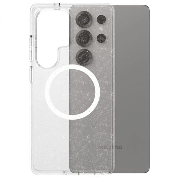Etui CARE by PanzerGlass Flagship Urban Combat Qi, do MagSafe, do Galaxy S25 Ultra, brokatowo-białe
