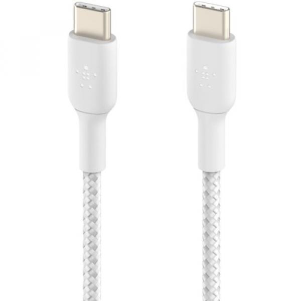 Kabel Belkin Boost Charge Braided USB-C do USB-C 1m, biały