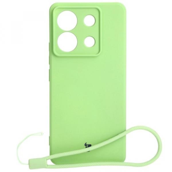 Etui Bizon Case Silicone Sq do Xiaomi Poco X6 / Xiaomi Redmi Note 13 Pro 5G, jasnozielone