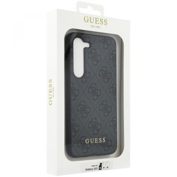 Etui Guess 4G Metal Gold Logo do Galaxy S23, szare