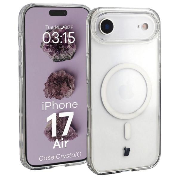 Etui z pierścieniem magnetycznym Bizon Case CrystalO do iPhone 17 Air, przezroczyste