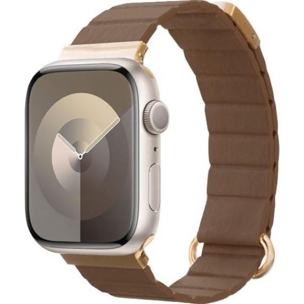 Pasek magnetyczny Crong Eclipse do Apple Watch 42/41/40/38 mm, brązowy