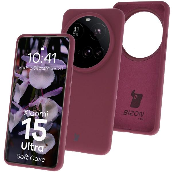 Silikonowe etui Bizon Soft Case do Xiaomi 15 Ultra, ciemnofioletowe