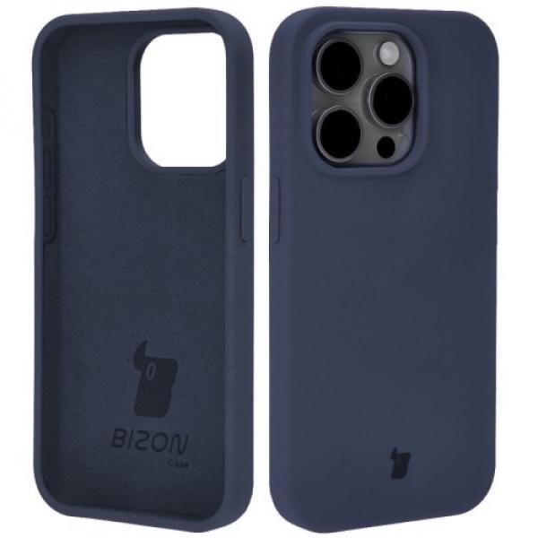 Silikonowe etui Bizon Soft Case do iPhone 15 Pro, ciemnoniebieskie