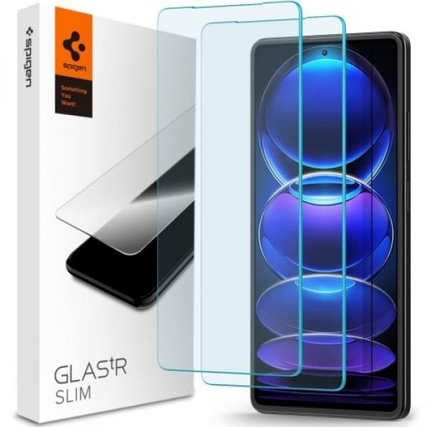 Szkło do etui Spigen Glas.tr Slim 2-Pack do Redmi Note 12 Pro 5G / 12 Pro+ 5G / POCO X5 Pro 5G