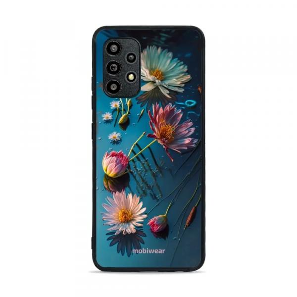 Etui ochronne do Galaxy A32 4G, Mobiwear Glossy Case, niebiesko-kwieciste