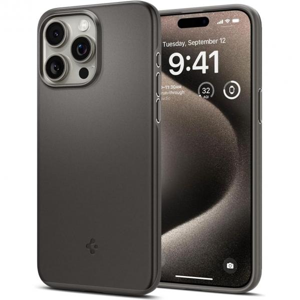 OUTLET: Etui Spigen Thin Fit do iPhone 15 Pro Max, stalowe