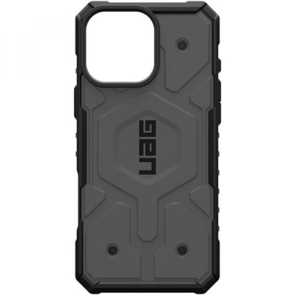 Etui pancerne Urban Armor Gear Pathfinder Mag do MagSafe do iPhone 16 Pro Max, szare z czarną ramką