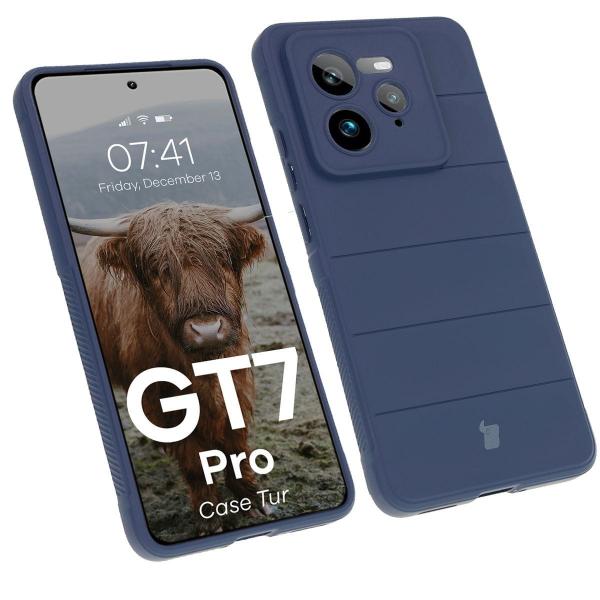 Pancerne etui Bizon Case Tur do Realme GT 7 Pro, granatowe