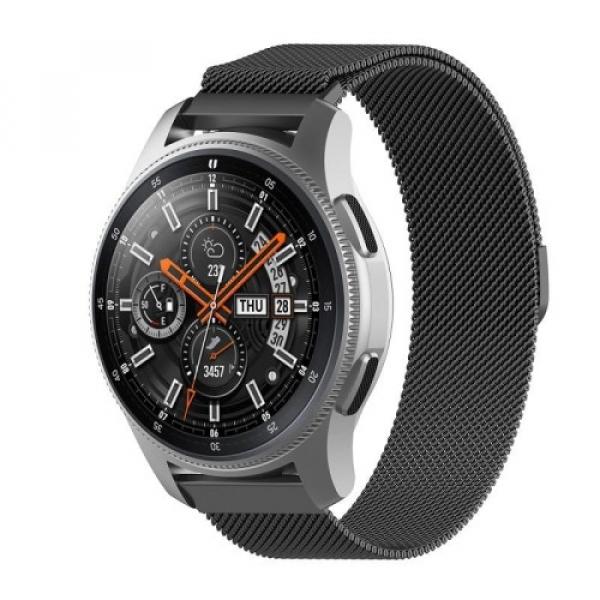 Pasek ze stali nierdzewnej do smartwatcha, Bizon Strap Watch Chain, QuickRelease 18 mm, czarny