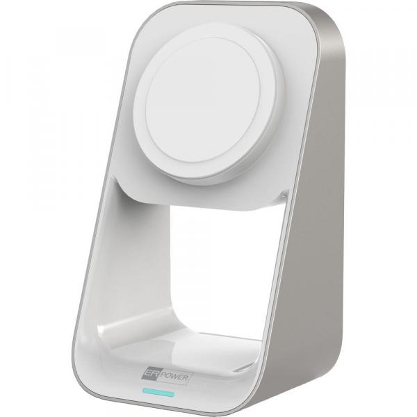 Ładowarka indukcyjna ER Power 2w1 15W Stand, MagSafe, biała