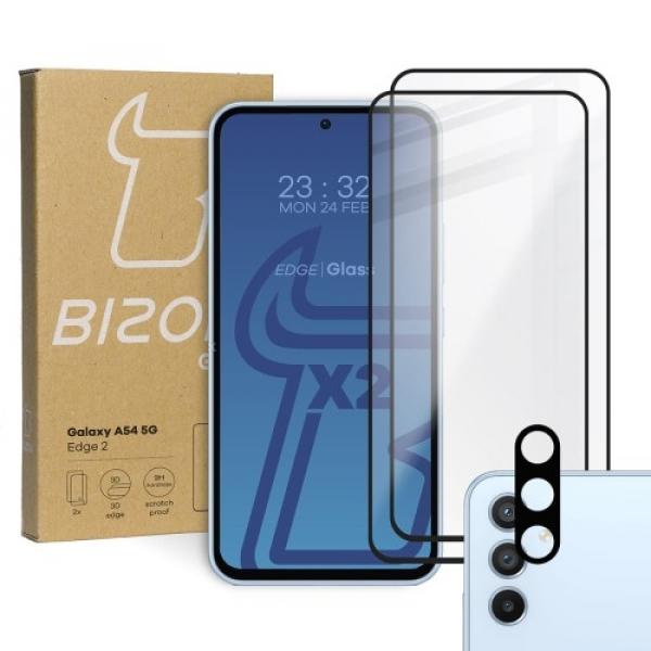 2x Szkło + szybka na aparat BIZON Edge 2 do Galaxy A54 5G