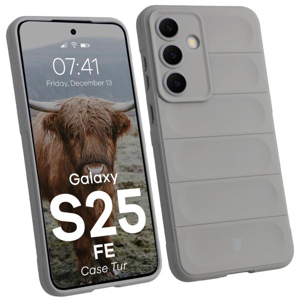 Pancerne etui Bizon Case Tur do Galaxy S25 FE, jasnoszare