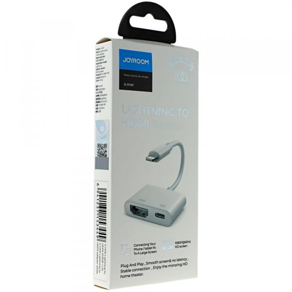 OUTLET: Adapter HUB 2w1, Joyroom S-H141, Lightning - Lightning / HDMI, biały