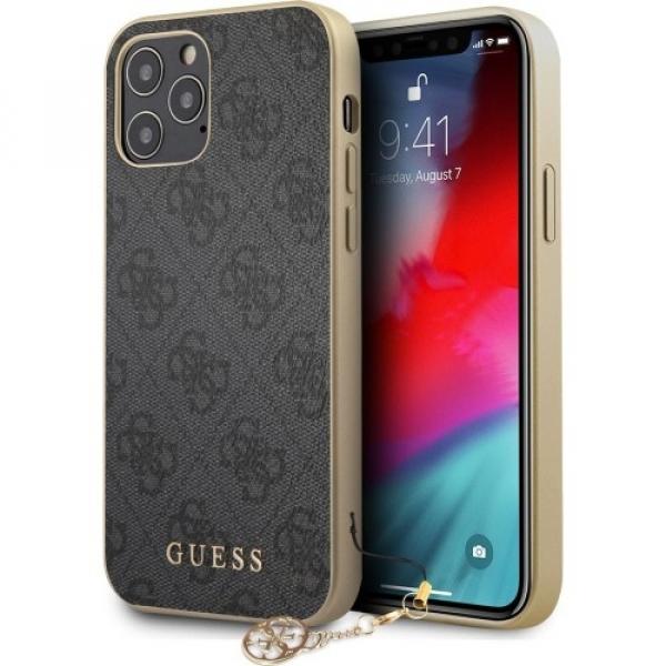 Etui Guess 4G Charms Collection do iPhone 12/ 12 Pro, szare