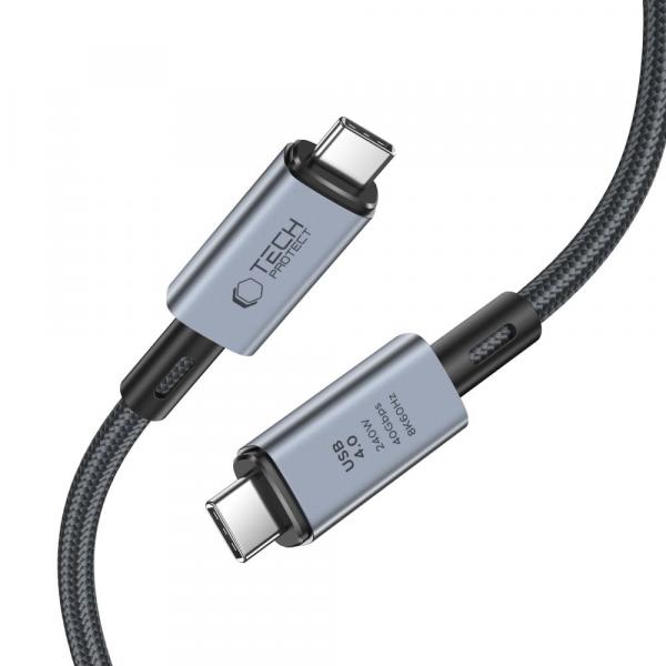 Kabel Tech-Protect UltraBoost Max USB-C do USB-C 4.0 8K/60Hz, 240W PD TB4, 40Gbps, 1m, czarno-szary