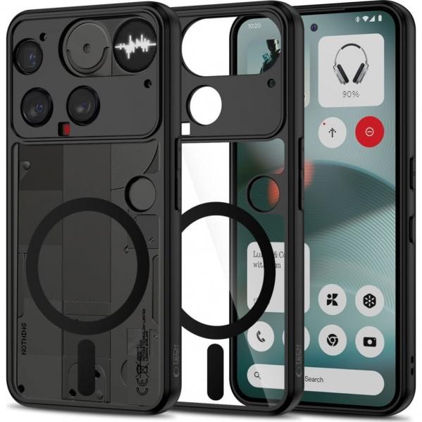 Etui Tech-Protect MagMat MagSafe do Nothing Phone 3, przezroczysto-czarne