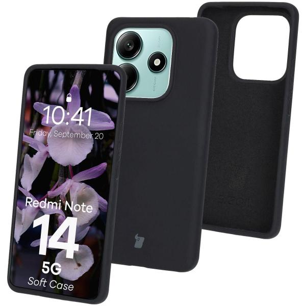 Silikonowe etui Bizon Soft Case do Xiaomi Redmi Note 14 5G, czarne