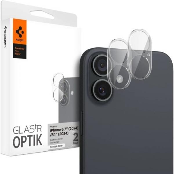 Szkło na aparat Spigen Glas.tR Optik 2-Pack do iPhone 16 / 16 Plus, przezroczyste