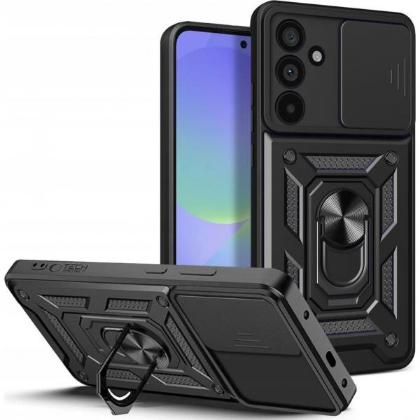 Etui z ringiem Tech-Protect Camshield Pro do Samsung Galaxy A36 5G, czarne