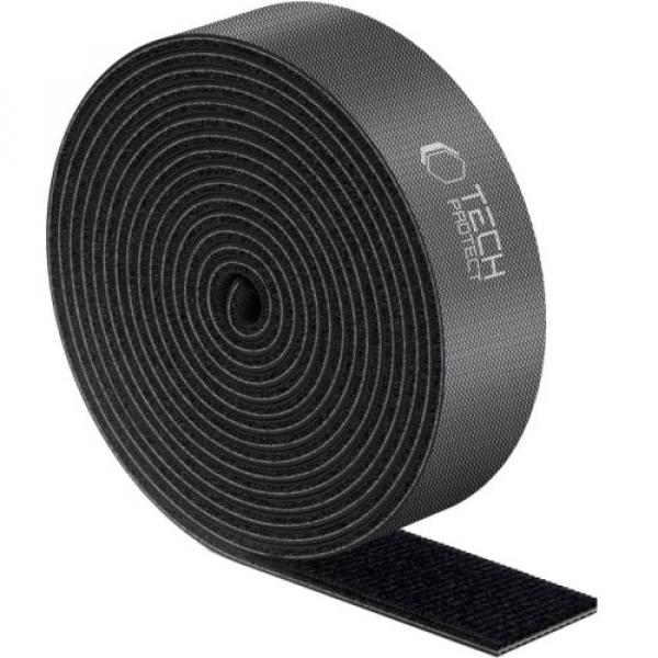 Taśma / rzep / organizer do kabli Tech-Protect Velcro 3m, czarna
