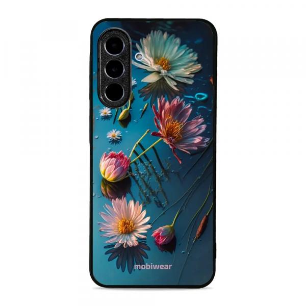Etui ochronne do Galaxy A36 5G, Mobiwear Glossy Case, niebiesko-kwieciste