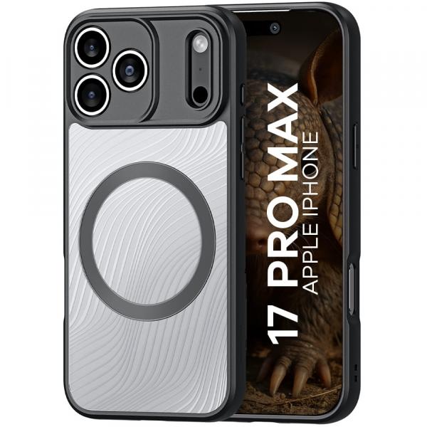Etui Dux Ducis Aimo Mag do iPhone 17 Pro Max, przezroczyste z czarną ramką
