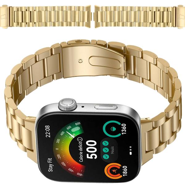 Pasek ze stali nierdzewnej Bizon Strap Watch Aura do Huawei Watch Fit 4 Pro/Fit 4/Fit 3, złoty