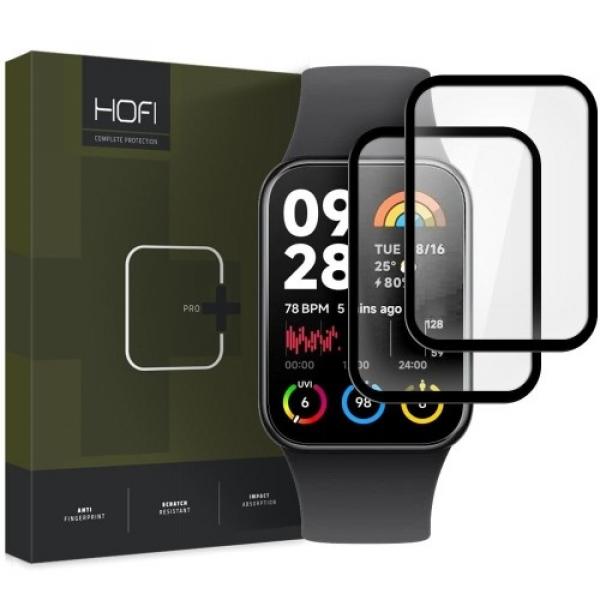 Szkło hybrydowe na ekran Hofi Hybrid Pro+ do Xiaomi Smart Band 8 Pro, z czarną ramką, 2 sztuki