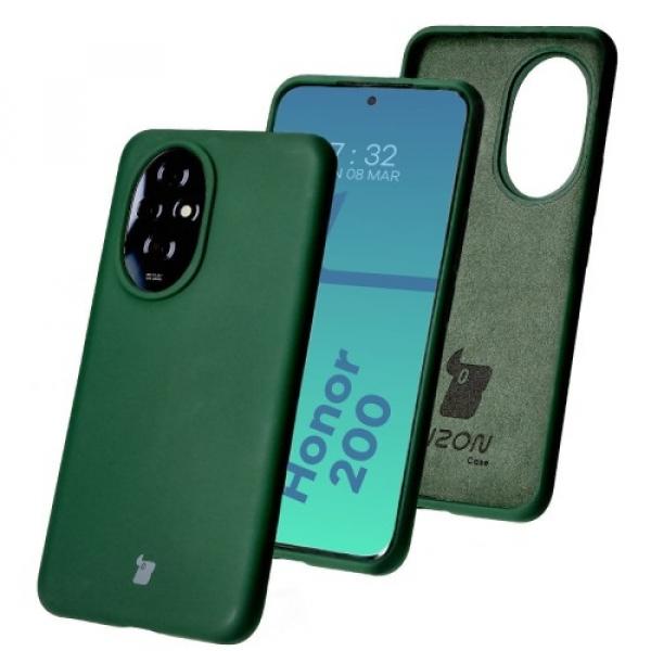 Silikonowe etui Bizon Soft Case do Honor 200, ciemnozielone