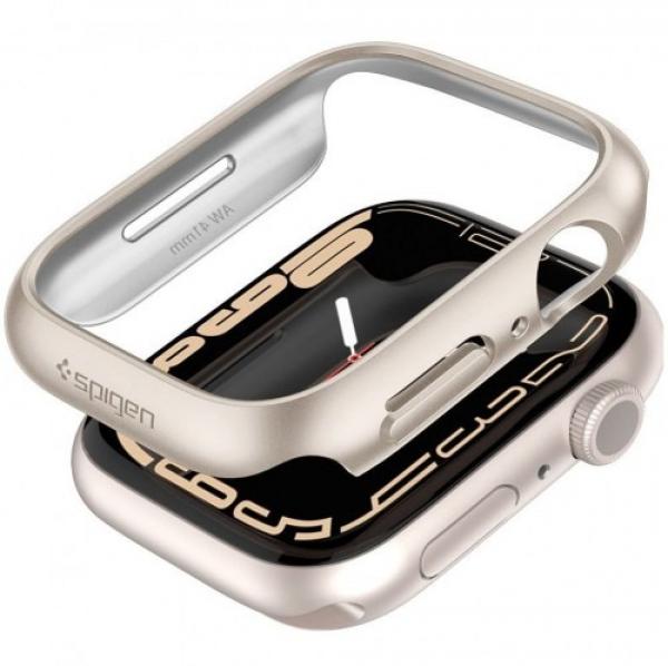 Etui Spigen Thin Fit Apple Watch 41 mm, złoto srebrne