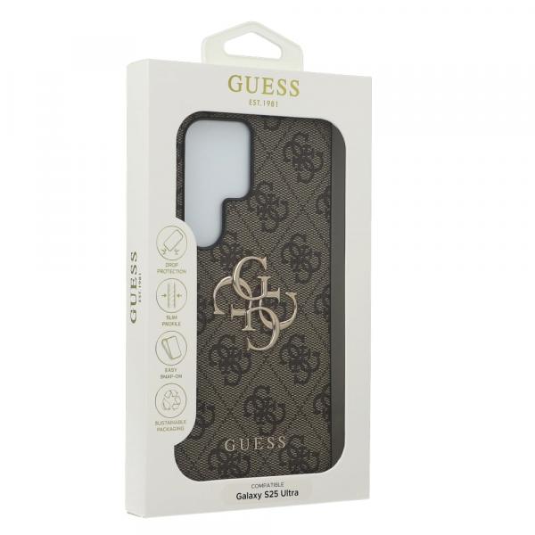 Etui Guess Hardcase 4G Big Metal Logo do Galaxy S25 Ultra, brązowe