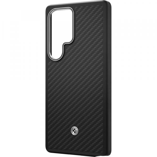 Etui magnetyczne Spigen Enzo Aramid do Galaxy S25 Ultra, czarno-srebrne