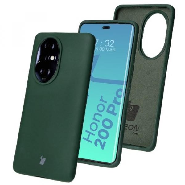 Silikonowe etui Bizon Soft Case do Honor 200 Pro, ciemnozielone