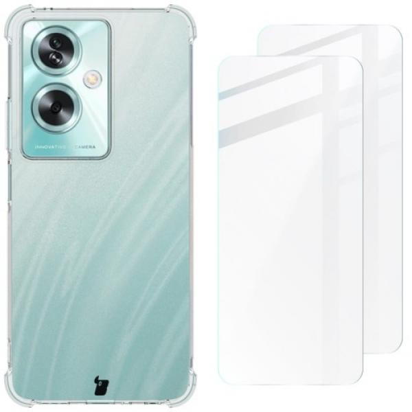 Etui + 2x szkło hartowane Bizon Case Clear Pack do Oppo A79 5G