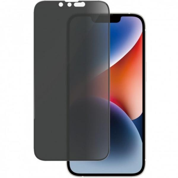 Szkło hartowane na cały ekran PanzerGlass Ultra-Wide Fit Privacy do iPhone 14 / 13 Pro / 13, przyciemniane z czarną ramką