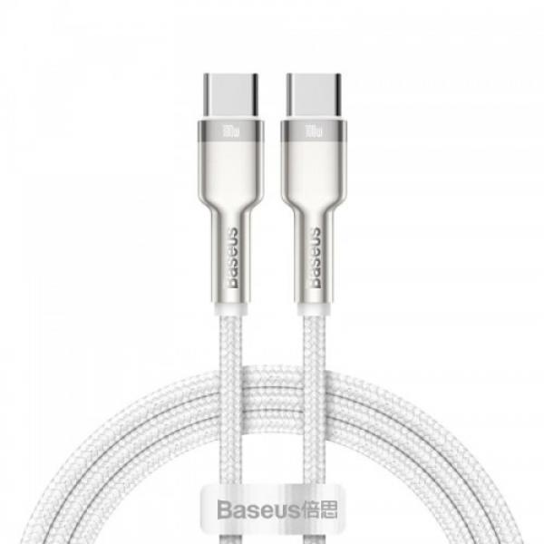 Kabel Baseus Cafule 100W 5A USB-C do USB-C 2m, biały