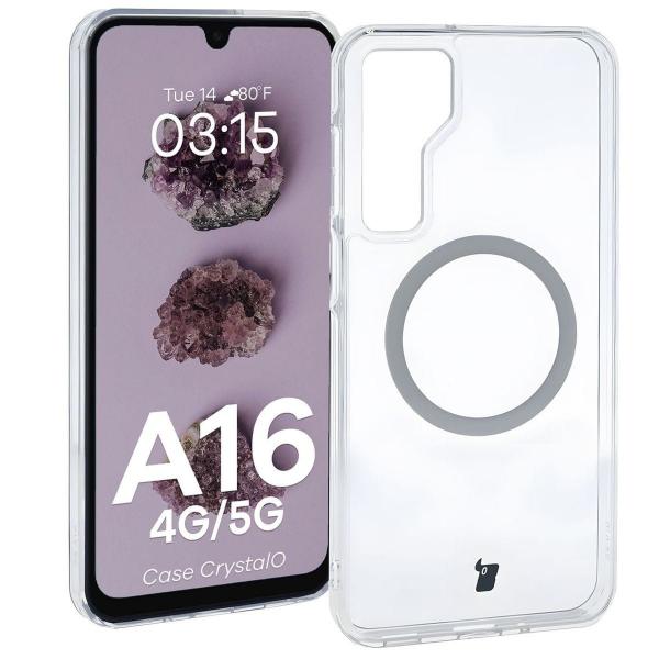 Etui z pierścieniem magnetycznym Bizon Case CrystalO do Galaxy A16 4G/5G, przezroczyste